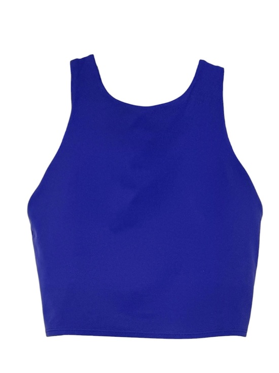 Athleta Tops - Athleta High Neck Crop Top with Built-in Sports Bra in Noble Blue | Size S